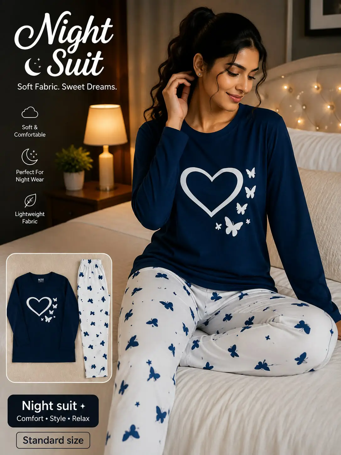 Premium China Jersey Night Suit – Imported Fabric 2PC