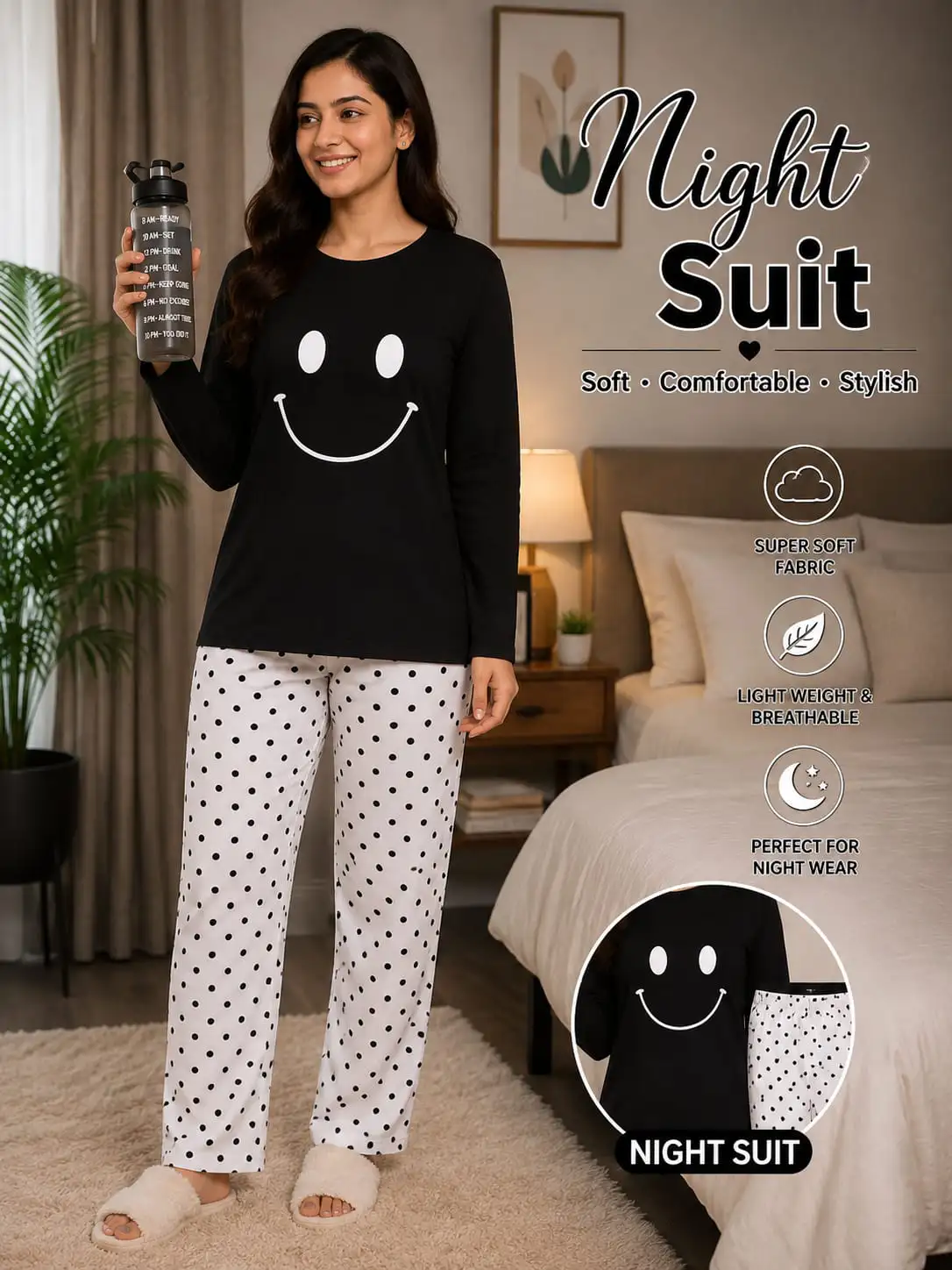 Premium China Jersey Night Suit – Imported Fabric 2PC