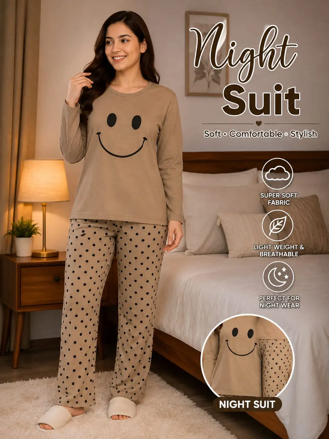 Premium China Jersey Night Suit – Imported Fabric 2PC