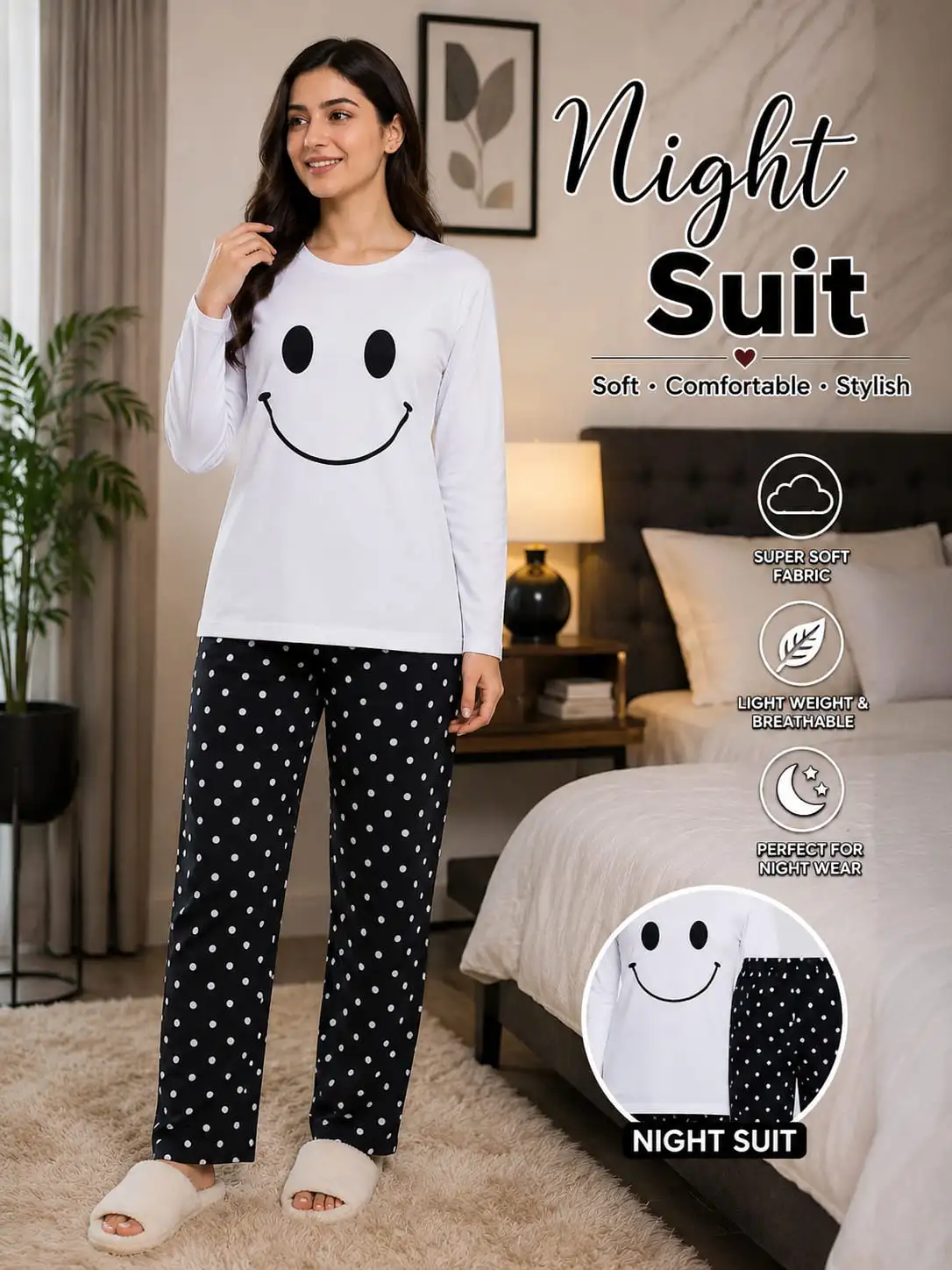 Premium China Jersey Night Suit – Imported Fabric 2PC