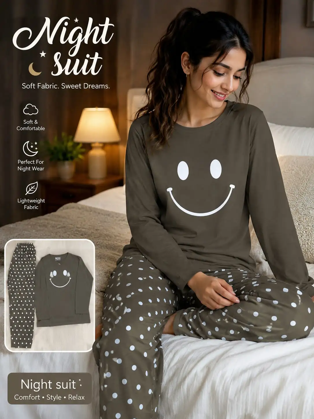 Premium China Jersey Night Suit – Imported Fabric 2PC
