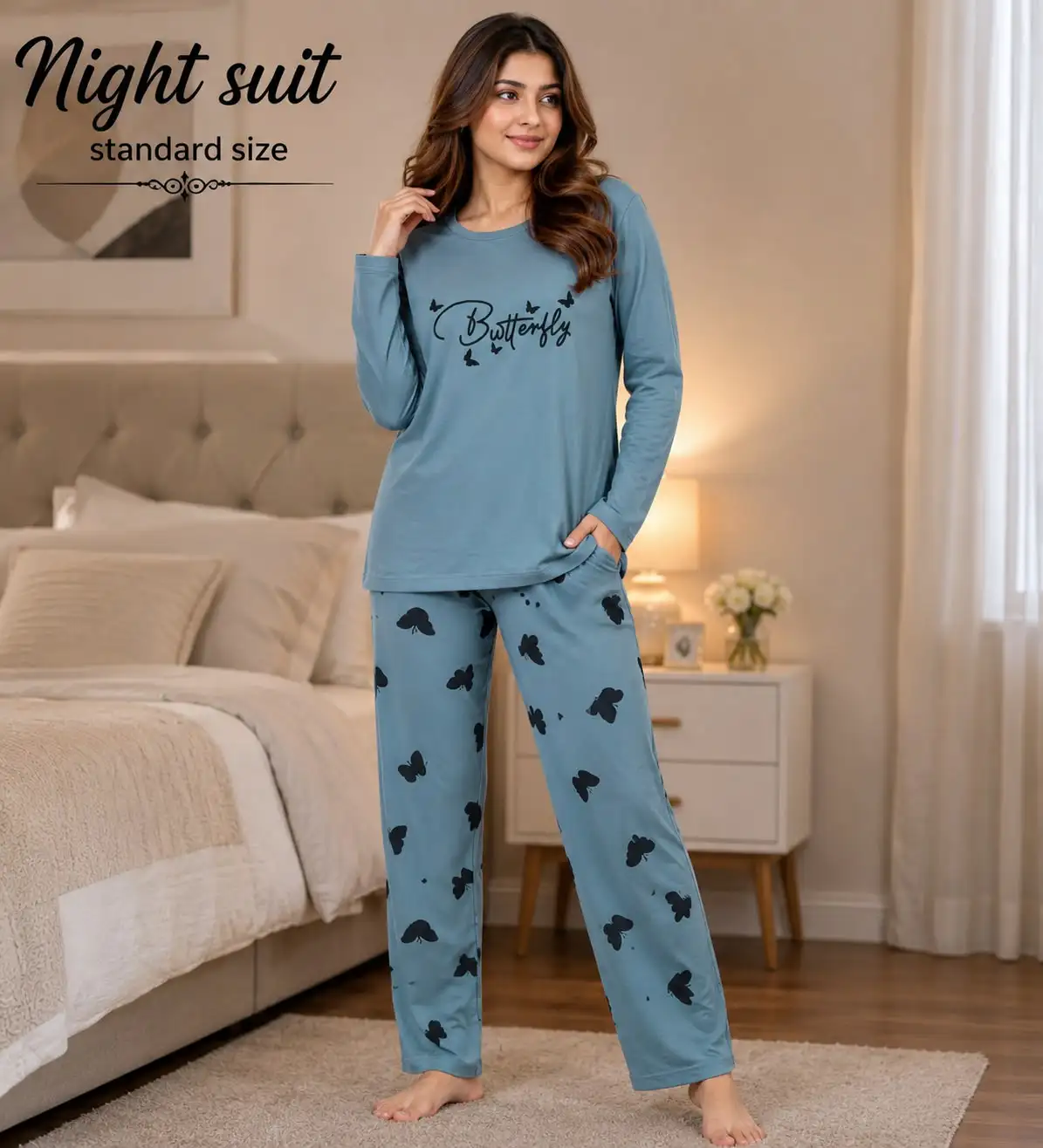 Premium China Jersey Night Suit – Imported Fabric 2PC