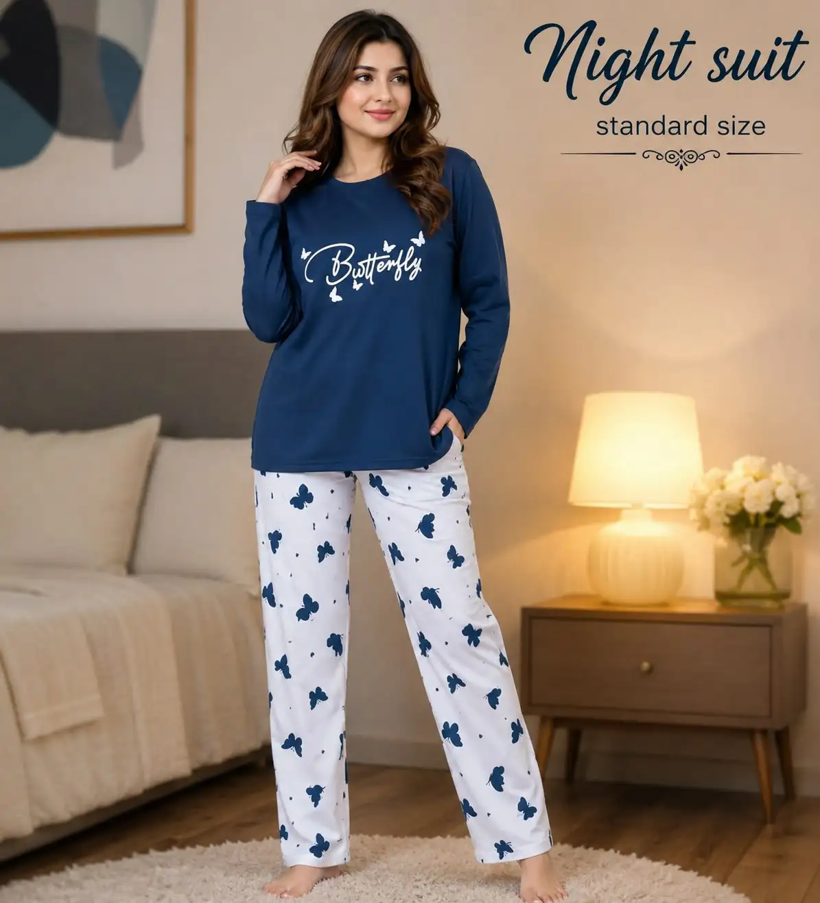 Premium China Jersey Night Suit – Imported Fabric 2PC