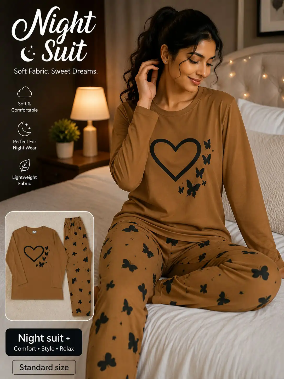 Premium China Jersey Night Suit – Imported Fabric 2PC