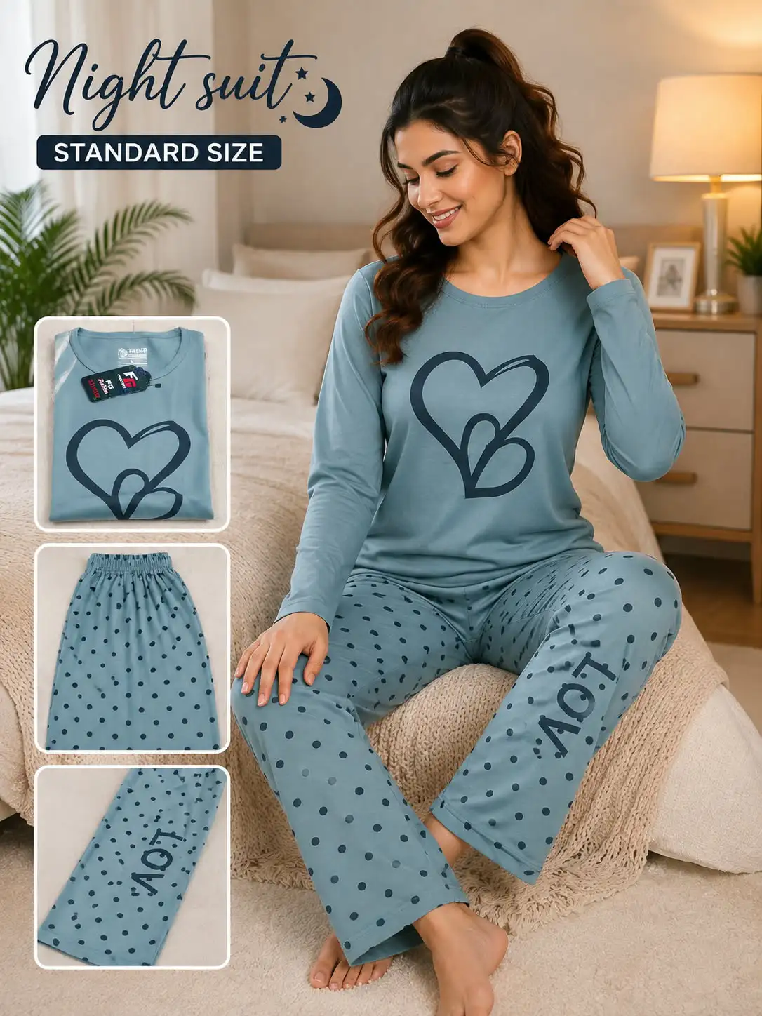 Premium China Jersey Night Suit – Imported Fabric 2PC