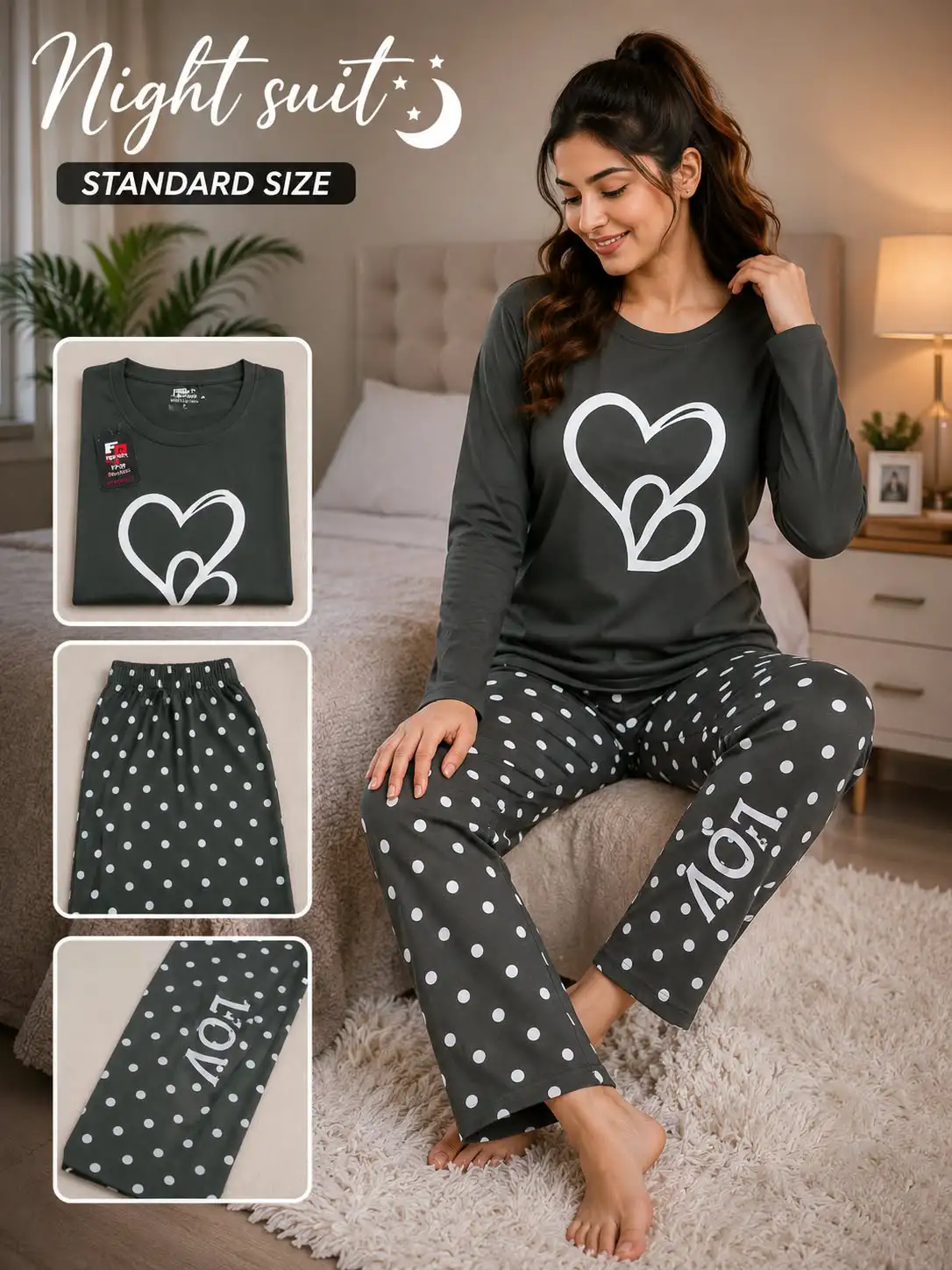 Premium China Jersey Night Suit – Imported Fabric 2PC