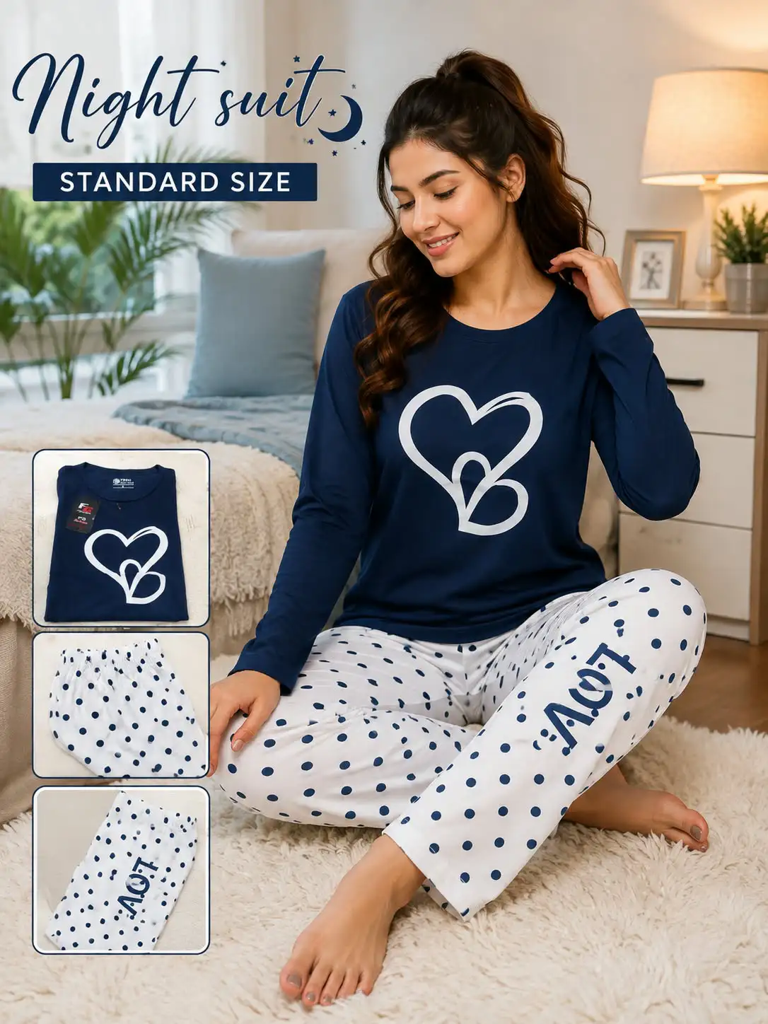 Premium China Jersey Night Suit – Imported Fabric 2PC