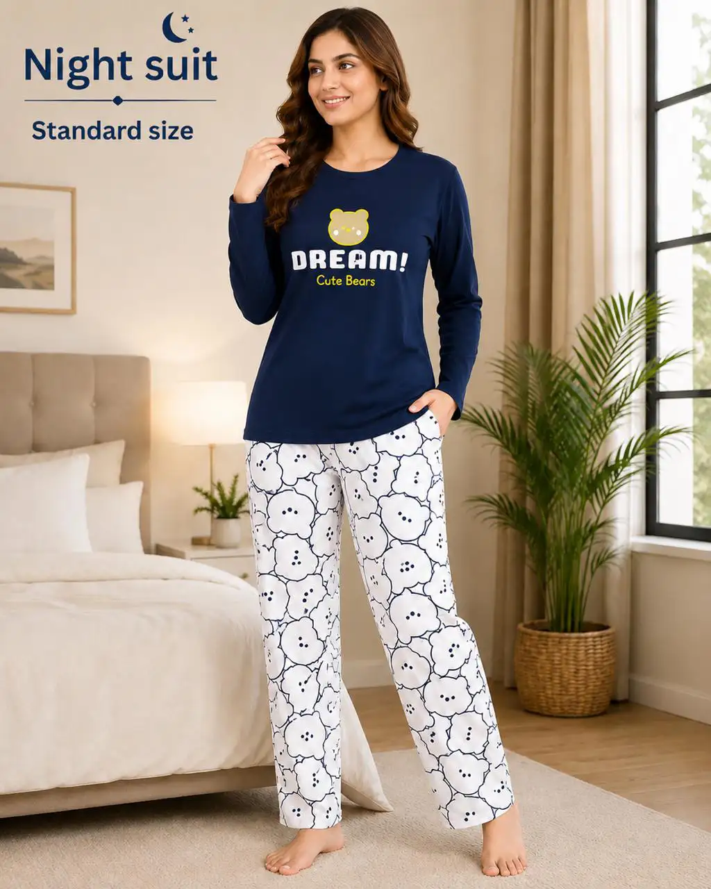 Premium China Jersey Night Suit – Imported Fabric 2PC