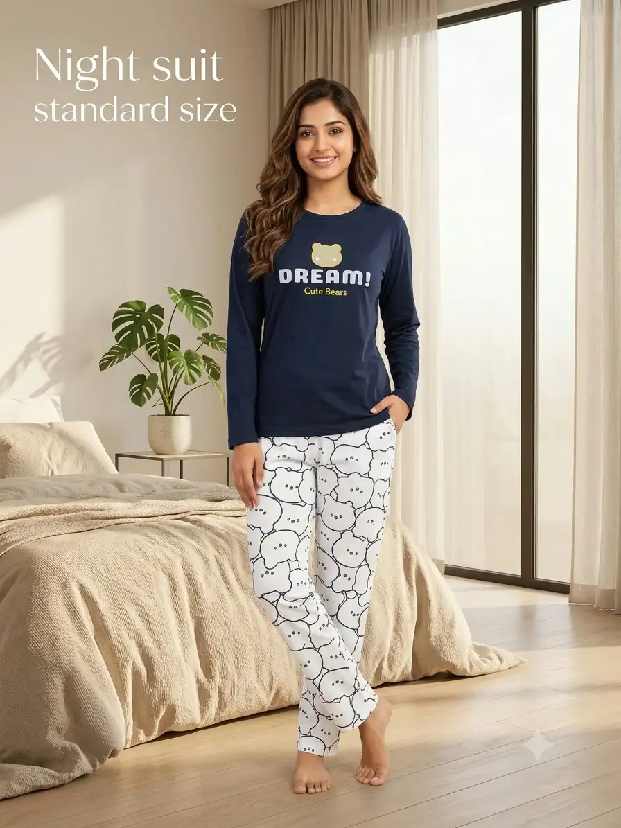 Premium China Jersey Night Suit – Imported Fabric 2PC